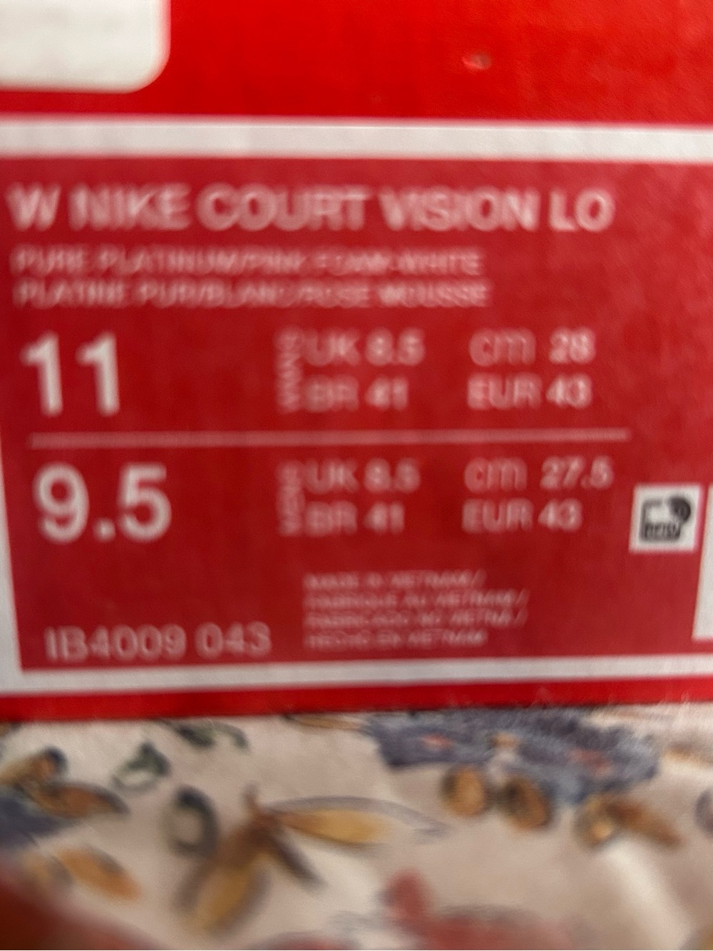 New with box Nike court vision LoveLow-Top in Light Gray with Pink Swoosh women - Picture 4 of 10